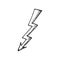 Arrow lightning drawing icon. sketch isolated object