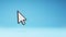 Arrow Mouse Pointer Pixelated Spinning on Studio Blue Background