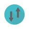 Arrow, opposite long shadow icon. Simple glyph, flat vector of arrow icons for ui and ux, website or mobile application