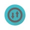 Arrow, opposite long shadow icon. Simple glyph, flat vector of arrow icons for ui and ux, website or mobile application