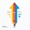 Arrow Pencil Infographic Design Minimal style template.