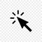 Arrow pointer or click button vector icon of arrow cursor pointer clicking