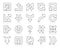 Arrow pointer simple black line icons vector set