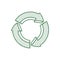 Arrow recycle circle organic ecology icon. Vector graphic