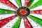 Arrow red & green bullseye dart board target game