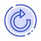 Arrow, Restore, Refresh Blue Dotted Line Line Icon