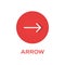 Arrow right round flat icon