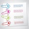 Arrow shaped paper clips infographic