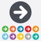 Arrow sign icon. Next button. Navigation symbol