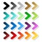 Arrow stickers. Black, grey, silver, dark, golden, cyan, turquoise, blue, green, purple, red, orange and yellow label with white