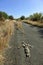 Arrow of stones on the Camino de Santiago, Spain, Way to Santiago