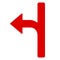 Arrow straight turn left. Navigation arrow direction