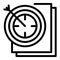 Arrow in the target documents icon, outline style