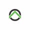 Arrow triangle green mountain circle logo vector