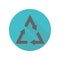 Arrow, triangle long shadow icon. Simple glyph, flat vector of arrow icons for ui and ux, website or mobile application