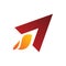 Arrow triangle rocket fire flame logo design