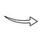 Arrow turning right icon, outline style