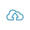 Arrow up cloud geometric clean symbol vector