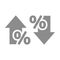 Arrow up and down with percentage icon