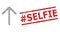 Arrow Up Fractal Mosaic of Arrow Up Items and Scratched hashtag Selfie Seal Stamp