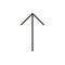 Arrow up icon vector. Line upload symbol.