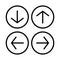 Arrow web icon vector button. direction next down up left rignt back previous forward symbol. isolated line on white background