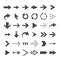 Arrow web icons isolated, cursor arrows, download and next page navigation buttons vector set