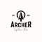 Arrowhead for Archer Archery Outdoor Vintage Hipster Logo Template Isolated in White Background