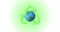 Arrows around earth animation movie on white background. Green recycling and ecology icon. Recyclable materials and