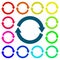 Arrows circle. Colored set of web icons