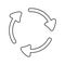 arrows in a circle icon. Element of cyber security for mobile concept and web apps icon. Thin line icon for website design and