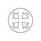 arrows in a circle icon. Element of web for mobile concept and web apps icon. Thin line icon for website design and development,