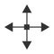 Arrows four directions icon. Navigation symbol. Sign multi path vector