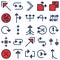 Arrows Gird Isolated Vector icons set every single icon can be easily modified or edited