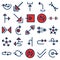 Arrows Gird Isolated Vector icons set every single icon can be easily modified or edited