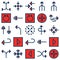 Arrows Gird Isolated Vector icons set every single icon can be easily modified or edited