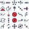 Arrows Gird Isolated Vector icons set every single icon can be easily modified or edited