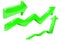 Arrows. Green financial indication arrows