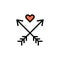 Arrows, heart, tattoo icon. Simple color with outline vector elements of tattooing icons for ui and ux, website or mobile