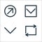 arrows line icons. linear set. quality vector line set such as repost, down, down