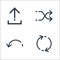 Arrows line icons. linear set. quality vector line set such as synchronizing, return, shuffle arrows