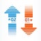 arrows line orange and blue color / can be used for infographics / numbered banners / graphic or website layout vector