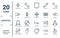 arrows linear icon set. includes thin line vertical resize, next, double curve arrow, up and down arrows, spiral arrow, split