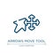 Arrows move tool icon. Linear vector illustration from cursors and pointers collection. Outline arrows move tool icon vector. Thin