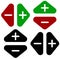 Arrows in opposite directions. Symbol of arrows in pairs with pl