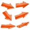 Arrows. Orange straight shiny 3d icons