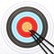 Arrows pointing to the center of archery target