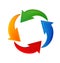 Arrows recycling colorful logo