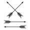 Arrows set. Bow arrow isolated on white background. Vintage design element. Archer symbol. Vector illustration.