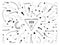 Arrows set handdrawn doodle dotted line dot vector